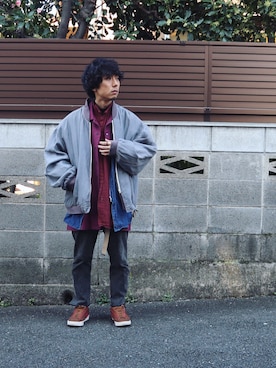 「TrAnsference - T/f （トランスファレンス）のアイテム（トップス）」を使った、syo16さん（メンズ・167cm）の春コーディネート