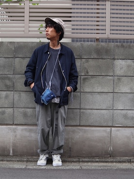 「TrAnsference - T/f （トランスファレンス）のアイテム（カバーオール）」を使った、syo16さん（メンズ・167cm）の夏コーディネート