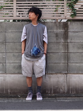 「TrAnsference - T/f （トランスファレンス）のアイテム（トップス）」を使った、syo16さん（メンズ・167cm）の夏コーディネート