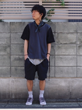 「TrAnsference - T/f （トランスファレンス）のアイテム（トップス）」を使った、syo16さん（メンズ・167cm）の夏コーディネート