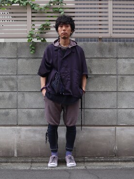 「TrAnsference - T/f （トランスファレンス）のアイテム（トップス）」を使った、syo16さん（メンズ・167cm）の夏コーディネート