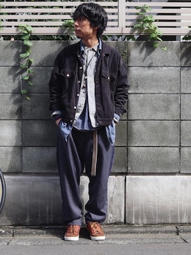「TrAnsference - T/f （トランスファレンス）のアイテム（ジャケット/アウター）」を使った、syo16さん（メンズ・167cm）の秋コーディネート