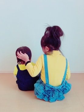 「MIKI HOUSE（ミキハウス）のアイテム（サロペット/オーバーオール）」を使った、EmiiroDreamさん（キッズ・110cm）の冬コーディネート