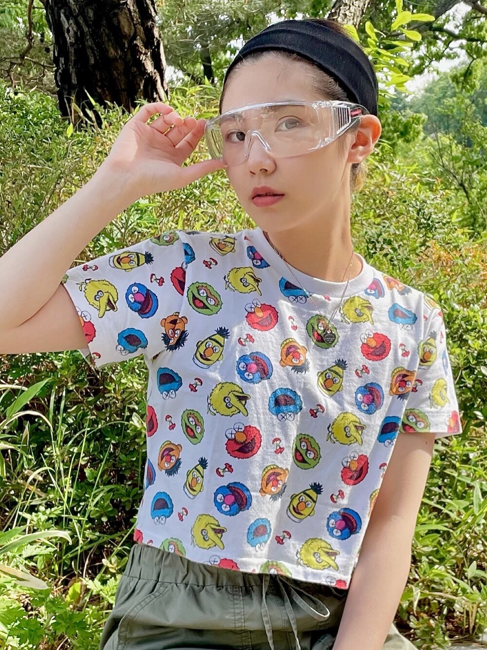 「UNIQLOのアイテム（Tシャツ/カットソー、その他）」を使った、メイさん（レディース・157cm）の夏コーディネートの1枚目の写真