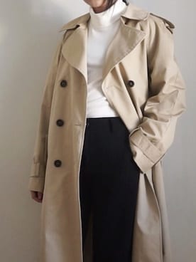 「H&M（エイチ・アンド・エム）のアイテム（トレンチコート）」を使った、KUWOOさん（レディース・160cm）の春コーディネート