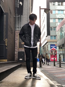 「MINEDENIM（マインデニム）のアイテム（ジャケット/アウター）」を使った、Guaさん（メンズ・177cm）の春コーディネート