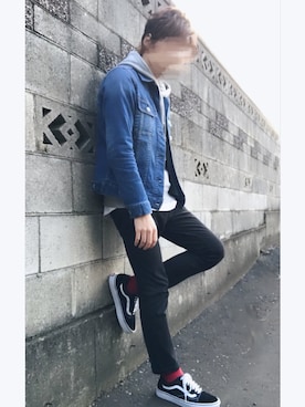 「STUDIOUS（ステュディオス）の【TOMS】8.4オンス フーデットライトパーカー（パーカー、グレー系）」を使った、いおんさん（メンズ・166cm）の秋コーディネート