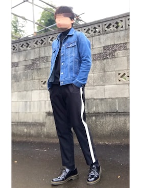 「usedのアイテム（デニムジャケット、ブルー系）」を使った、いおんさん（メンズ・166cm）の秋コーディネート