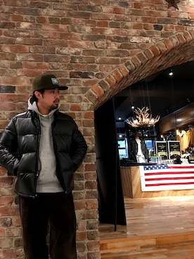 「schott（ショット）のSchott/ショット/LEATHER DOWN JACKET/レザー ダウン ジャケット（ダウンジャケット/コート）」を使った、HAYATOさん（メンズ・168cm）の冬コーディネート