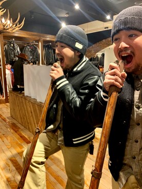 「schott（ショット）のアイテム（スタジャン）」を使った、HAYATOさん（メンズ・168cm）の冬コーディネート