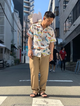 「schott（ショット）のSchott/ショット/URBAN CHINO PANTS/アーバン チノパンツ（チノパンツ）」を使った、HAYATOさん（メンズ・168cm）の春コーディネート