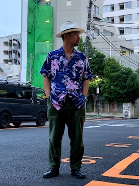 「schott（ショット）のSchott/ショット/ARMY FATIGUE PANTS/アーミー ファティーグ パンツ（その他パンツ）」を使った、HAYATOさん（メンズ・168cm）の夏コーディネート