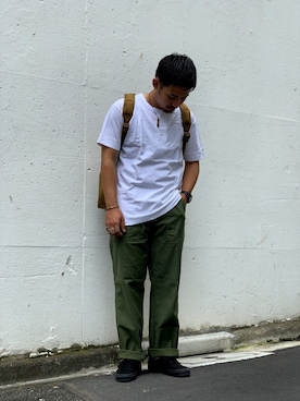「schott（ショット）のSchott/ショット/ARMY FATIGUE PANTS/アーミー ファティーグ パンツ（その他パンツ）」を使った、HAYATOさん（メンズ・168cm）の夏コーディネート
