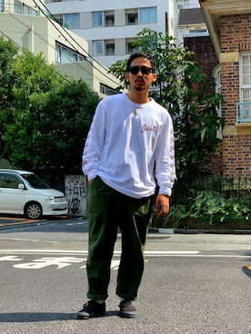 「schott（ショット）のSchott/ショット/ARMY FATIGUE PANTS/アーミー ファティーグ パンツ（その他パンツ）」を使った、HAYATOさん（メンズ・168cm）の夏コーディネート