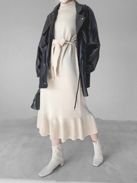 「chuu（チュー）のアイテム（ジャケット/アウター）」を使った、Tさん（レディース・165cm）の冬コーディネート