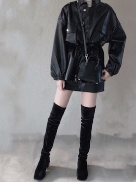「chuu（チュー）のアイテム（ジャケット/アウター）」を使った、Tさん（レディース・165cm）の冬コーディネート