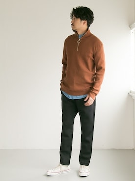 「Champion（チャンピオン）のアイテム（その他パンツ）」を使った、nagayaさん（メンズ・175cm）の秋コーディネート