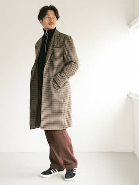 「URBAN RESEARCH（アーバンリサーチ）のアイテム（チェスターコート）」を使った、nagayaさん（メンズ・175cm）の秋コーディネート