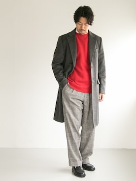 「URBAN RESEARCH（アーバンリサーチ）のアイテム（チェスターコート）」を使った、nagayaさん（メンズ・175cm）の秋コーディネート
