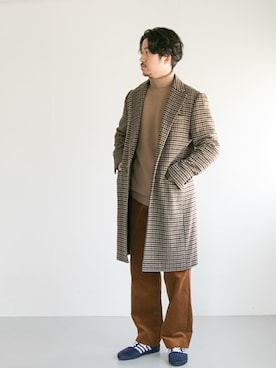 「URBAN RESEARCH（アーバンリサーチ）のアイテム（チェスターコート）」を使った、nagayaさん（メンズ・175cm）の秋コーディネート