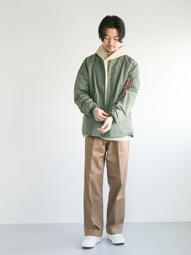 「Alpha Industries（アルファインダストリーズ）のアイテム」を使った、nagayaさん（メンズ・175cm）の冬コーディネート