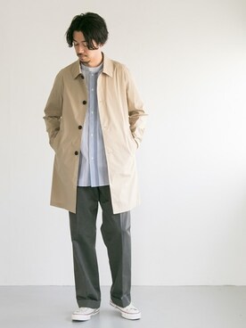 「URBAN RESEARCH（アーバンリサーチ）のアイテム（ステンカラーコート）」を使った、nagayaさん（メンズ・175cm）の冬コーディネート