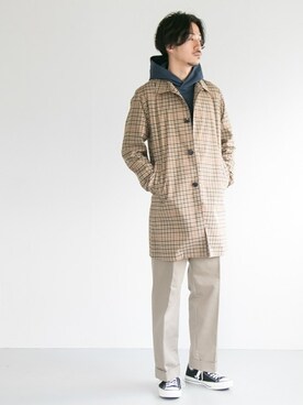 「URBAN RESEARCH（アーバンリサーチ）のアイテム（ステンカラーコート）」を使った、nagayaさん（メンズ・175cm）の冬コーディネート