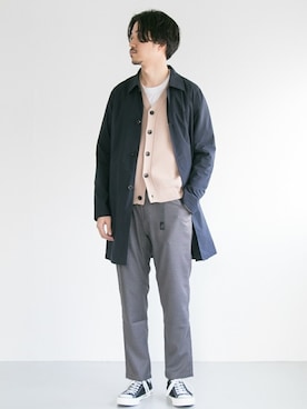 「URBAN RESEARCH（アーバンリサーチ）のアイテム（ステンカラーコート）」を使った、nagayaさん（メンズ・175cm）の冬コーディネート