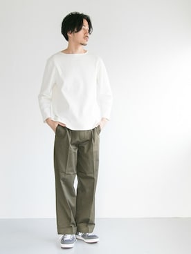 「バスクシャツ」｜nagayaさん（メンズ・175cm）の冬コーディネート