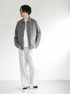 「バスクシャツ」｜「アイテム（ブルゾン）」を使った、nagayaさん（メンズ・175cm）の春コーディネート