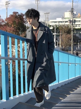 「Yves Saint Laurent（イヴサンローラン）のアイテム（パンツ）」を使った、yagiさん（メンズ・174cm）の冬コーディネート