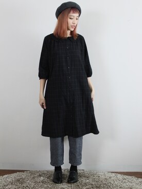 「Herls（ハーリス）のアイテム」を使った、Justinekikiさん（レディース・162cm）の冬コーディネート