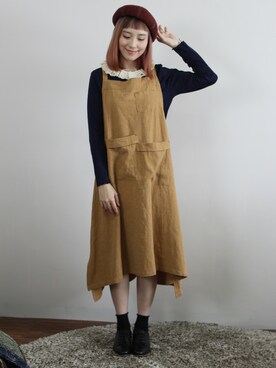 「Herls（ハーリス）のアイテム」を使った、Justinekikiさん（レディース・162cm）の冬コーディネート