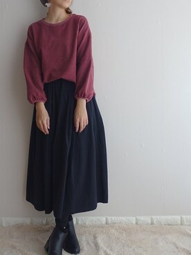 「棉麻」｜Justinekikiさん（レディース・162cm）の冬コーディネート