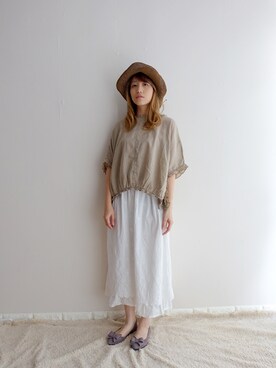 「棉麻」｜Justinekikiさん（レディース・162cm）の春コーディネート