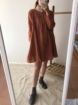 「棉麻」｜Justinekikiさん（レディース・162cm）の秋コーディネート