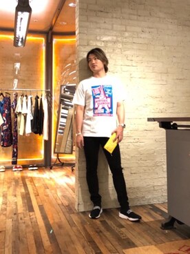 「アイテム（財布、イエロー系）」を使った、吉川修平さん（メンズ・175cm）の夏コーディネート