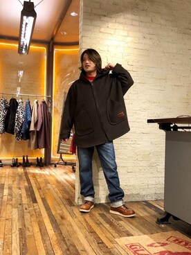 「HYSTERIC GLAMOUR（ヒステリックグラマー）のアイテム（モッズコート）」を使った、吉川修平さん（メンズ・175cm）の秋コーディネート