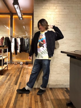 「コラボレーション」｜「アイテム（財布/小物）」を使った、吉川修平さん（メンズ・175cm）の冬コーディネート