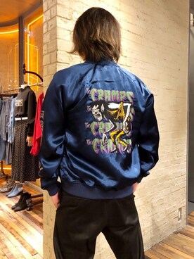 「コラボレーション」｜「アイテム（スカジャン）」を使った、吉川修平さん（メンズ・175cm）の冬コーディネート
