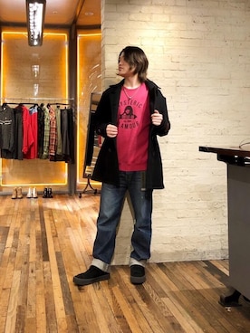 「アイテム（ピーコート）」を使った、吉川修平さん（メンズ・175cm）の冬コーディネート