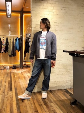 「コラボレーション」｜「アイテム（PC・スマホグッズ/家電）」を使った、吉川修平さん（メンズ・175cm）の冬コーディネート