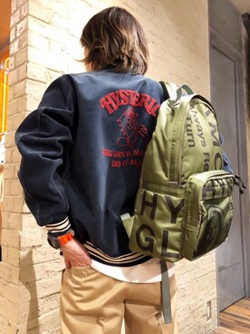 「コラボレーション」｜「アイテム（スタジャン）」を使った、吉川修平さん（メンズ・175cm）の春コーディネート