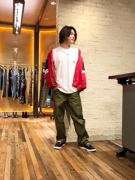 「G-SHOCK」｜「アイテム（ブルゾン）」を使った、吉川修平さん（メンズ・175cm）の春コーディネート