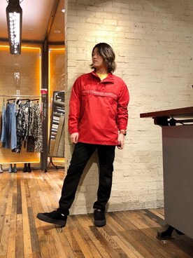 「G-SHOCK」｜「アイテム（ブルゾン）」を使った、吉川修平さん（メンズ・175cm）の春コーディネート