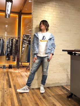 「G-SHOCK」｜「アイテム（ライダースジャケット）」を使った、吉川修平さん（メンズ・175cm）の春コーディネート