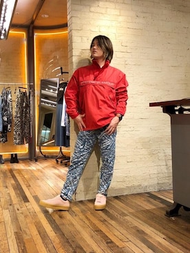 「G-SHOCK」｜「アイテム（ブルゾン）」を使った、吉川修平さん（メンズ・175cm）の春コーディネート