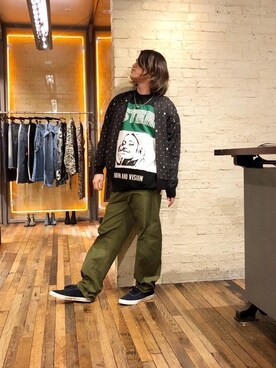 「G-SHOCK」｜「アイテム（ブルゾン）」を使った、吉川修平さん（メンズ・175cm）の春コーディネート