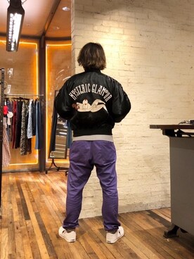 「ラフ」｜「アイテム（スカジャン）」を使った、吉川修平さん（メンズ・175cm）の秋コーディネート