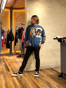 「アイテム（ポーチ、その他）」を使った、吉川修平さん（メンズ・175cm）の秋コーディネート